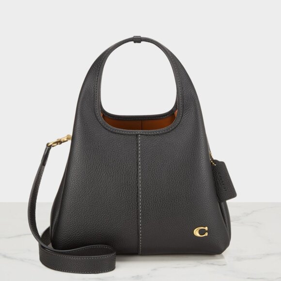 COACH Lana Shoulder Bag 23 Black CM545 Handbag Crossbody Diagonal Leather - Picture 1 of 8
